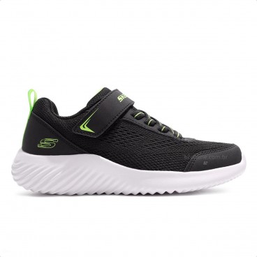 Tênis Skechers Bounder - Quantarun Infantil Preto / Verde