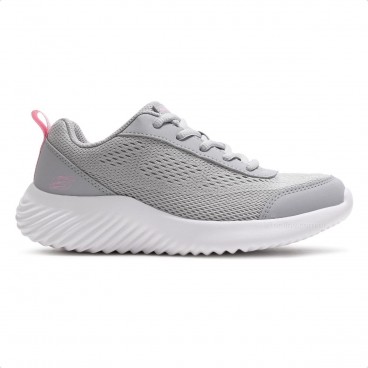 Tênis Skechers Bounder Ez Breeze Juvenil Cinza / Branco