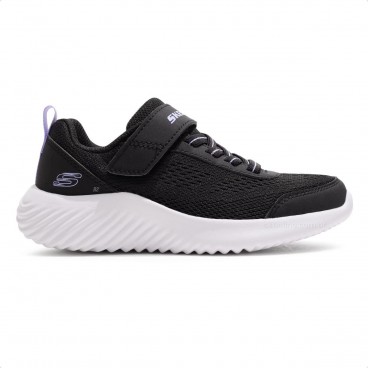 Tênis Skechers Bounder Free And Easy Infantil Preto / Lilás