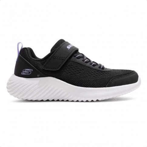 Tênis Skechers Bounder Free And Easy Infantil Preto / Lilás