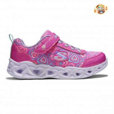 Tênis Skechers Heart Lights  Boogie Love Infantil Rosa / Lilas