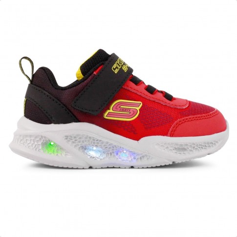 Tênis Skechers Meteor Lights Krendo Infantil Vermelho / Preto