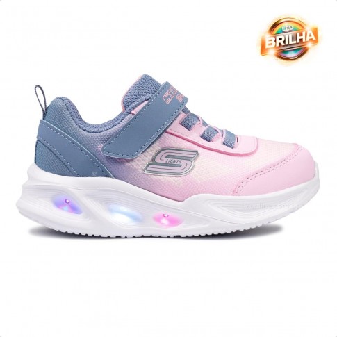 Tênis Skechers Sola Glow Ombre Deluxe Infantil Rosa / Lilas