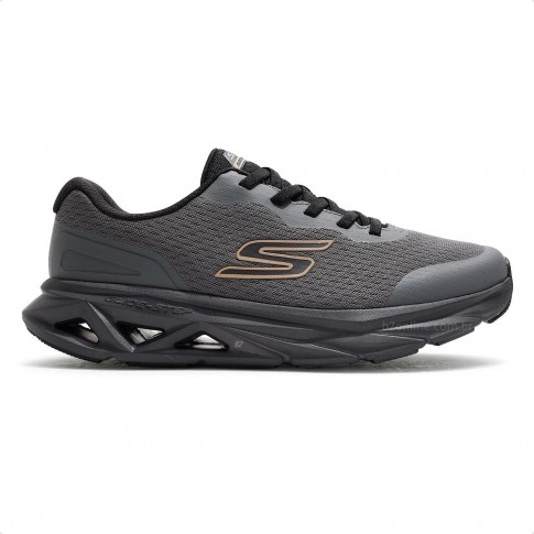 Tênis Skechers Glide Step Vortex Masculino Chumbo / Preto