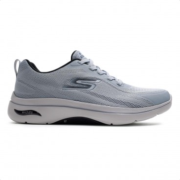 Tênis Skechers Go Walk Arch Fit 2.0 - Levy 2 Masculino Cinza / Cinza