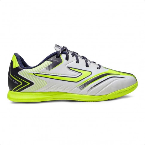 Chuteira Futsal Topper Camaleão Infantil Branco / Verde