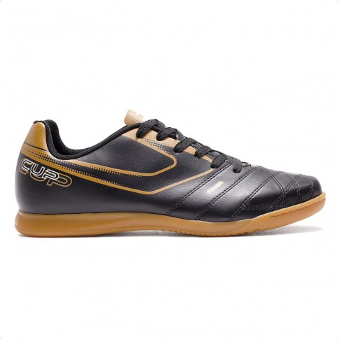 Chuteira Futsal Topper Cup 8 Masculina Preto / Dourado