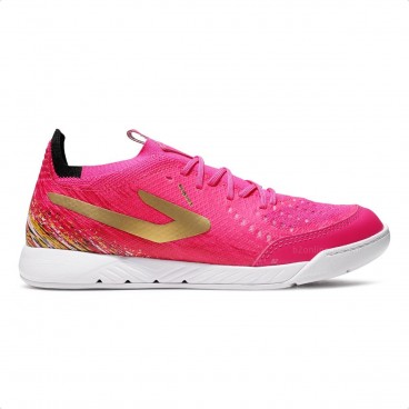 Chuteira Futsal Topper Dominator Fuse II Keeper Masculina Rosa / Dourado