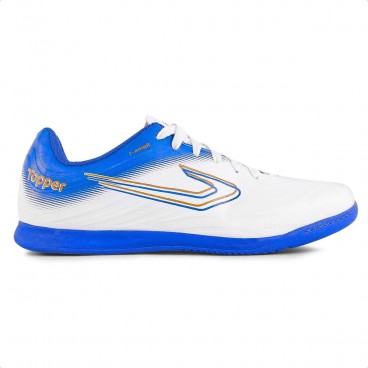 Chuteira Futsal Topper Forza III Unissex Branco / Azul