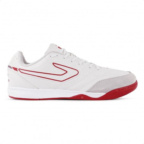 Chuteira Futsal Topper Maestro Club V Unissex Branco / Vermelho