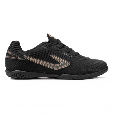 Chuteira Futsal Topper Top Drible VI Unissex Preto / Dourado