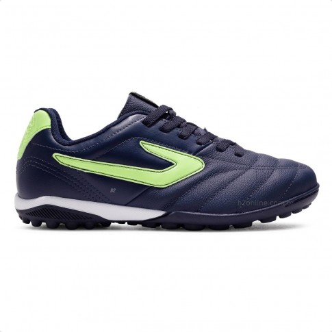 Chuteira Society Topper Furia II Masculino Marinho / Verde