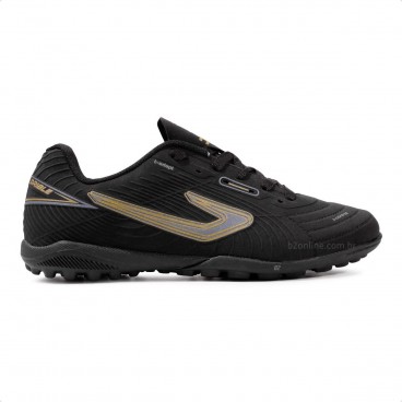 Chuteira Society Topper Top Drible VI Unissex Preto / Dourado