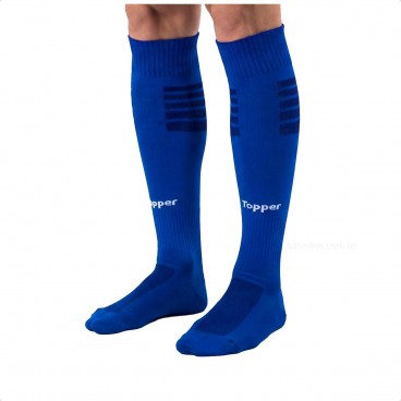 Meião Topper Cup Juvenil Azul / Branco