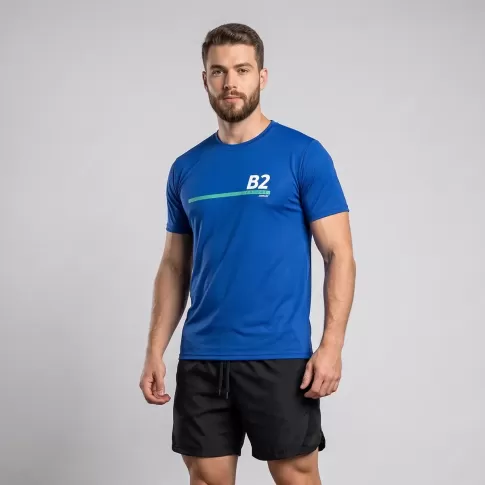 Camiseta Treinão B2 Online - Masculina Marinho / Turquesa