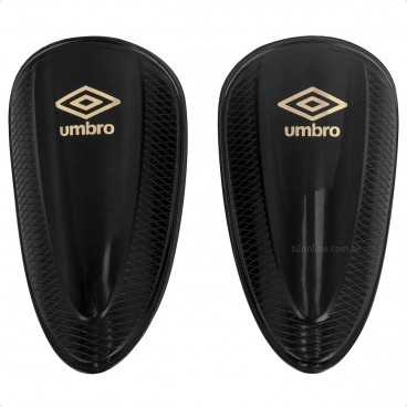 Caneleira Umbro Juvenil Protection St Preto / Dourado