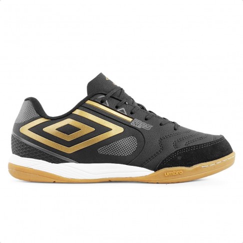 Chuteira Futsal Umbro Pro 5 Bump Club Masculina Preto / Dourado