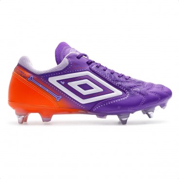 Chuteira Campo Umbro Adamant Master Class Pro Sg Masculina Roxo / Laranja