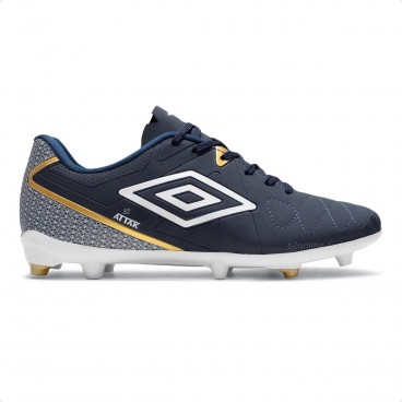 Chuteira Campo Umbro Attak Eternal Masculino Marinho / Branco
