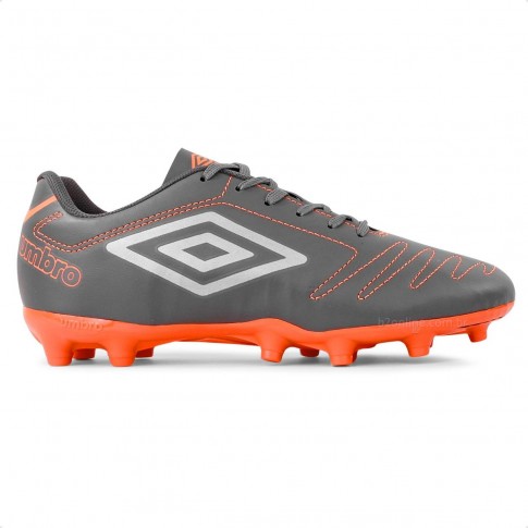 Chuteira Campo Umbro Class AG Masculino Grafite / Laranja