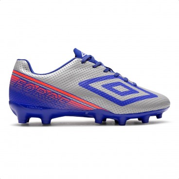 Chuteira Campo Umbro Force Masculino Cinza / Azul