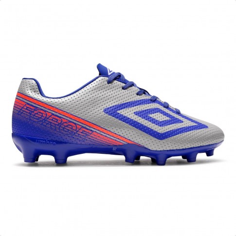 Chuteira Campo Umbro Force Masculino Cinza / Azul