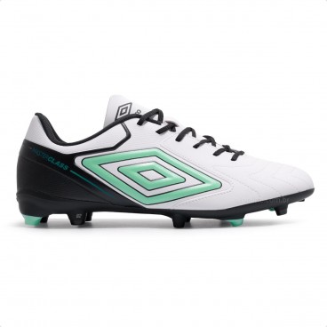 Chuteira Campo Umbro Master Class Club Masculina Branco / Preto