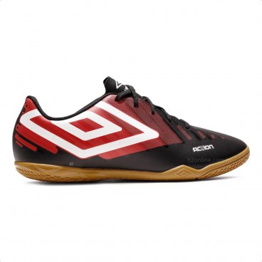 Chuteira Futsal Umbro Action Masculino Preto / Vermelho