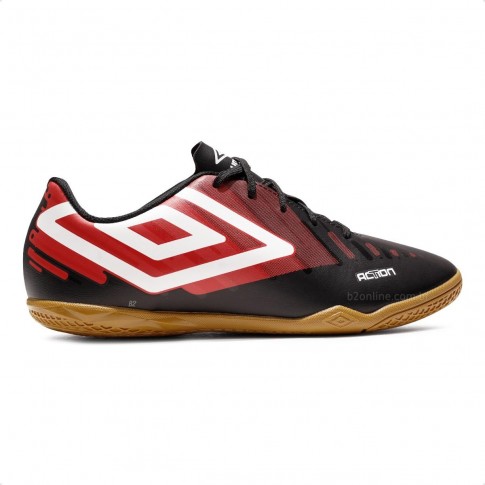 Chuteira Futsal Umbro Action Masculino Preto / Vermelho