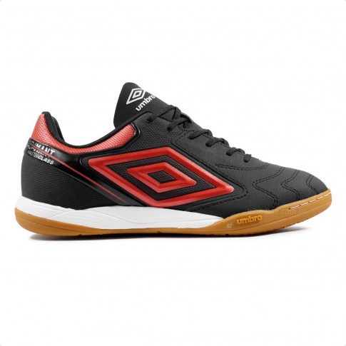 Chuteira Futsal Umbro Adamant Master Class Club Masculina Preto / Vermelho
