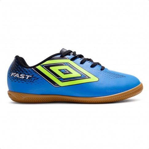 Chuteira Futsal Umbro Fast II Jr Azul / Verde
