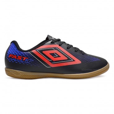 Chuteira Futsal Umbro Fast II Jr Preto / Azul