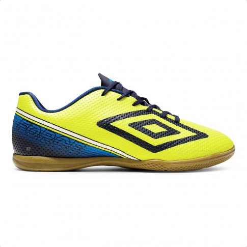 Chuteira Futsal Umbro Force Masculina Amarelo Neon / Azul