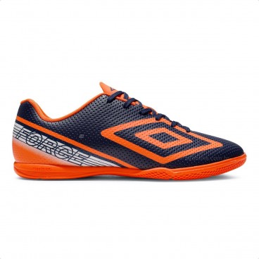 Chuteira Futsal Umbro Force Masculina Marinho / Laranja