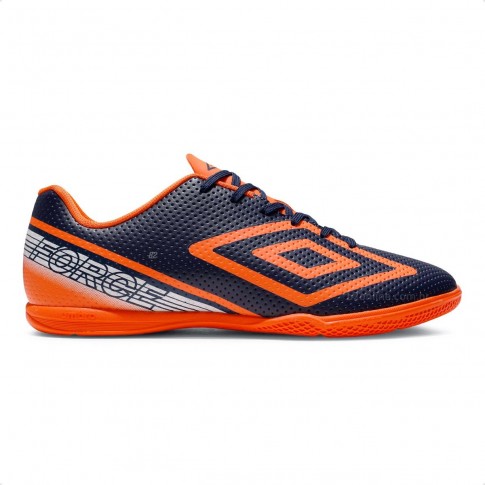 Chuteira Futsal Umbro Force Masculina Marinho / Laranja