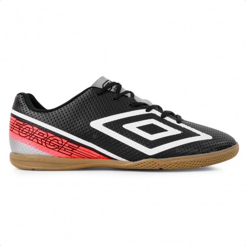 Chuteira Futsal Umbro Force Masculina Preto / Coral