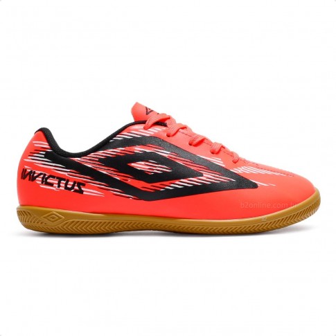Chuteira Futsal Umbro Invictus Jr Coral / Preto