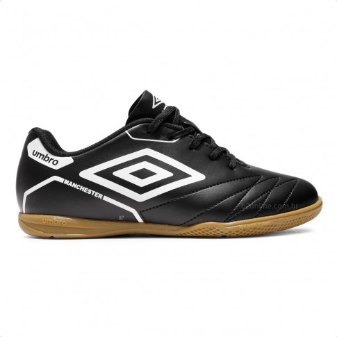 Chuteira Futsal Umbro Manchester Jr Preto / Branco