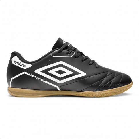 Chuteira Futsal Umbro Manchester Masculino Preto / Branco