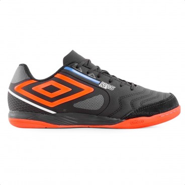 Chuteira Futsal Umbro Pro 5 Bump Club Masculina Preto / Laranja