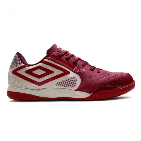 Chuteira Futsal Umbro Pro 5 Bump Club Masculina Vermelho / Bordô