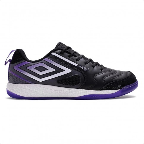 Chuteira Futsal Umbro Pro 5 Bump Masculina Preto / Roxo