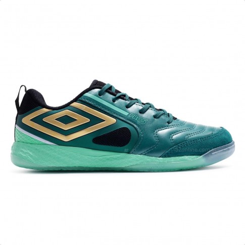 Chuteira Futsal Umbro Pro 5 Bump Masculina Verde / Preto