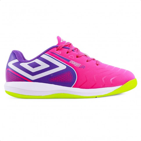 Chuteira Futsal Umbro Pro 5 Jr Juvenil Rosa / Roxo