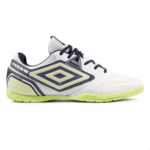 Chuteira Futsal Umbro Skill Unissex Branco / Verde
