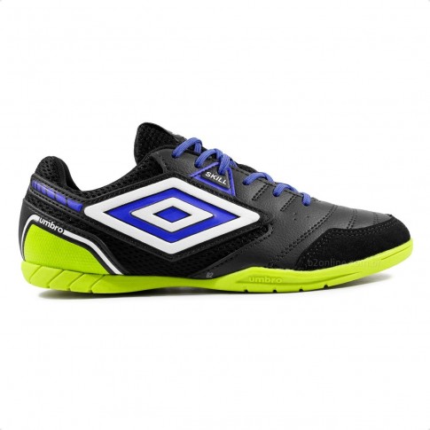 Chuteira Futsal Umbro Skill Unissex Preto / Verde