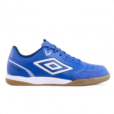 Chuteira Futsal Umbro X-Comfort Masculina Azul / Branco