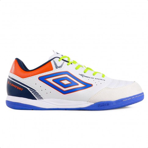 Chuteira Futsal Umbro X-Comfort Masculina Branco / Azul