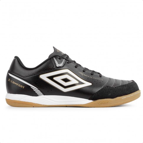 Chuteira Futsal Umbro X-Comfort Masculina Preto / Dourado