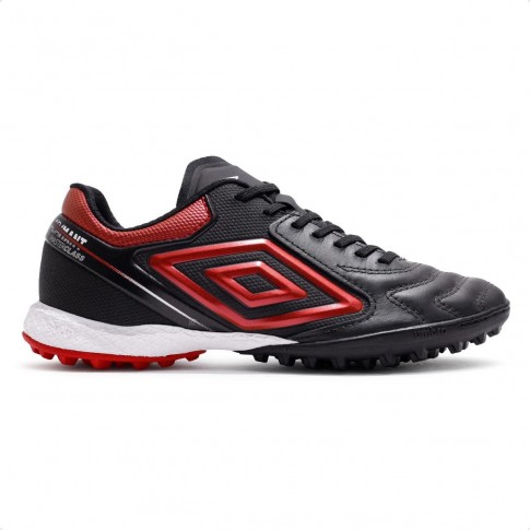 Chuteira Society Umbro Adamant Master Class Premie Masculina Preto / Vermelho